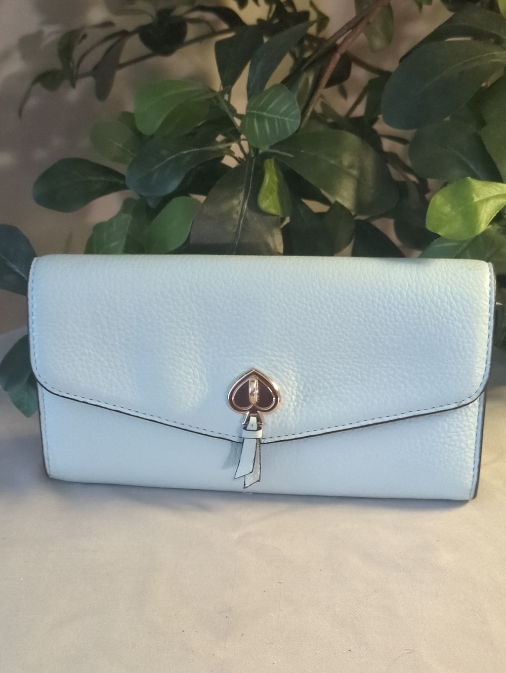 Kate Spade Light Blue Leather Envelope Wallet Clutch